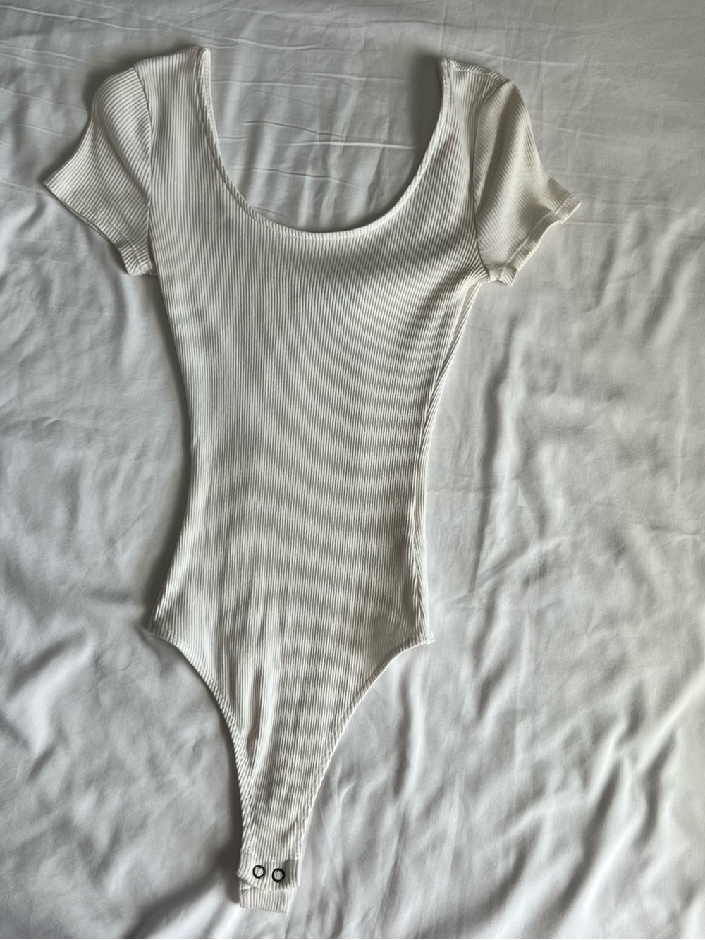 Express White Ribbed Bodysuit